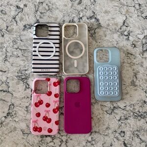Apple iPhone Cases - Striped, Clear, Cherry, Pink, Blue